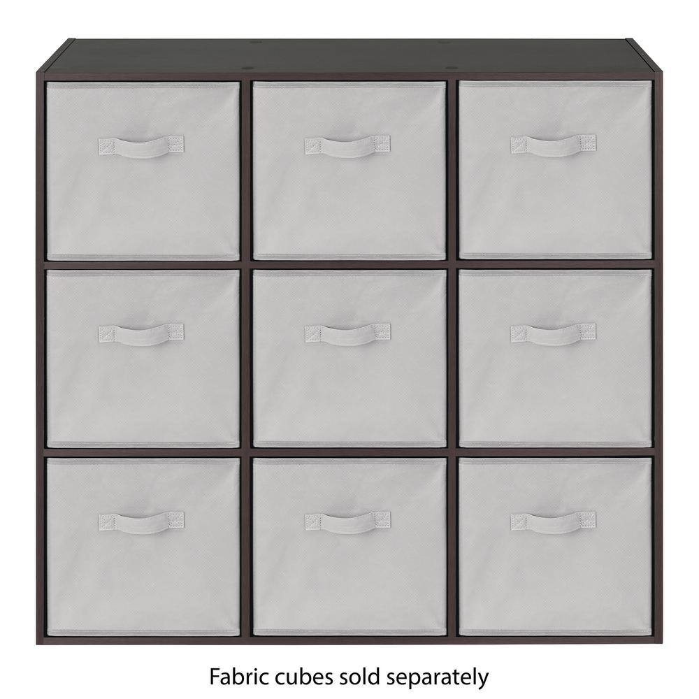 35 in. H x 35 in. W x 11 in. D Espresso 9-Cube Organizer 64228859ESPRBB