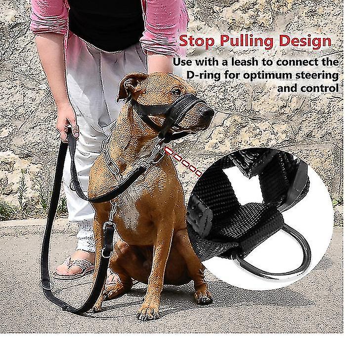 Dog Mouth Cover Nylon Padded Adjustable Ring Pet Collar Mouth Cover Seam Leather Anti-barking