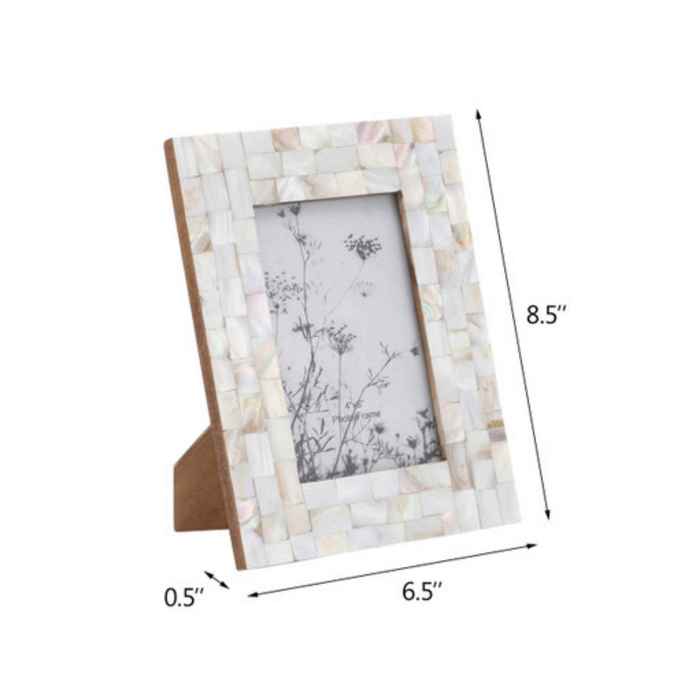 Capiz Design Resin Photo Frame 10 X 15Cm - Silver 16614-01