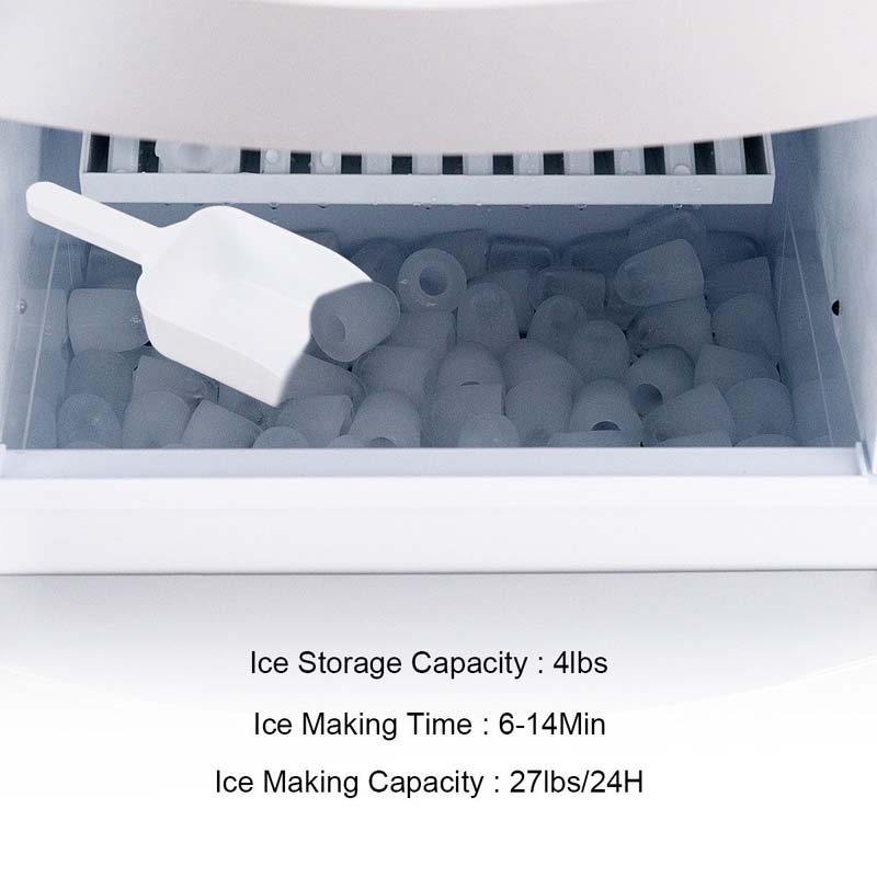 2-in-1 Top Loading Water Dispenser Built-In Ice Maker, 27LBS/24H Ice Machine with Child Safety Lock