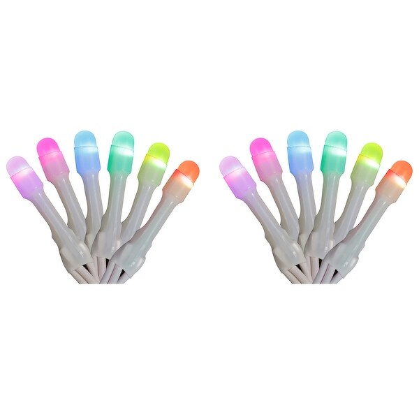 Home Heritage 7' Icicle Style Holiday Lights，App Controlled，50 RGB LEDs 2 Pack