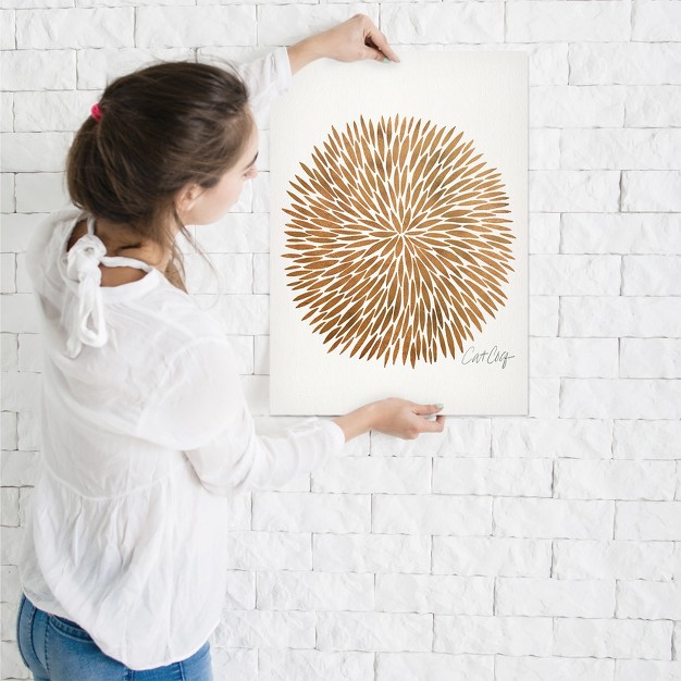 Americanflat Minimalist Botanical Rose Gold Burst By Cat Coquillette Poster