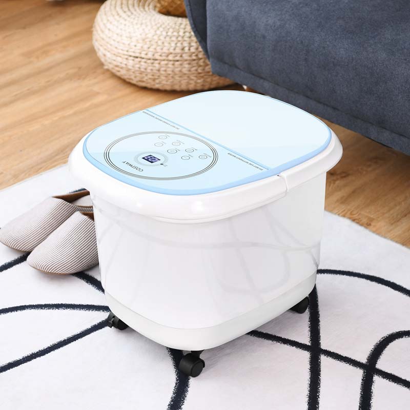 Foot Spa Bath Massager Pedicure Spa Tub with Heat, 2 Rollers, 4 Shiatsu Massagers, Temperature Control, Timer, 3-Angle Shower