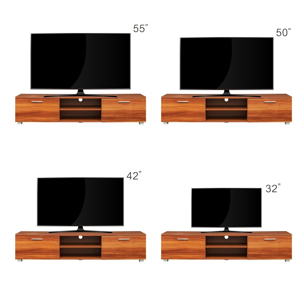 Walnut TV Stand for 70 Inch TV Stands  Media Console Entertainment Center Television Table