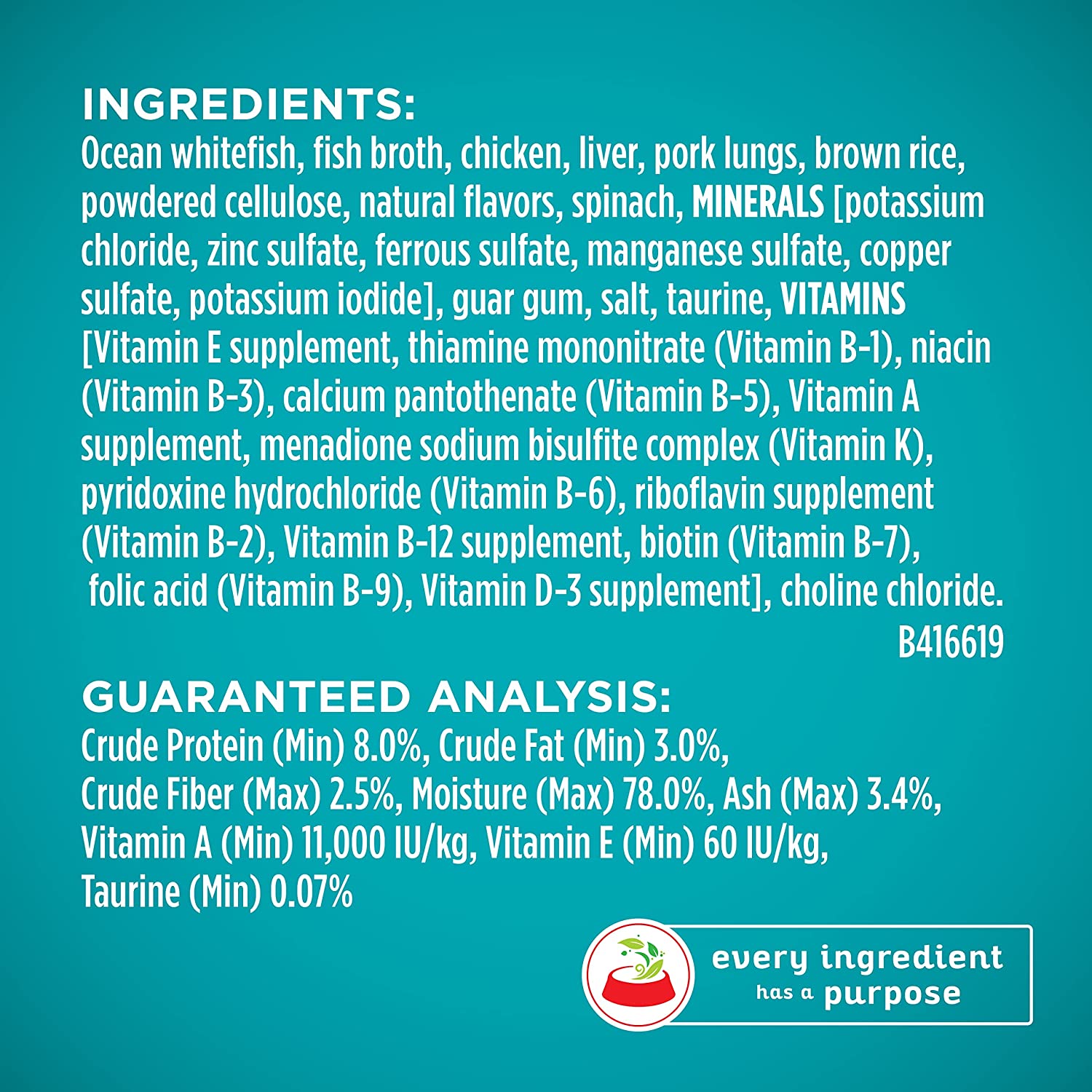 Purina ONE Indoor Natural High Protein Pate Wet Cat Food， Indoor Advantage Ocean Whitefish and Rice - (12) 3 oz. Pull-Top Cans