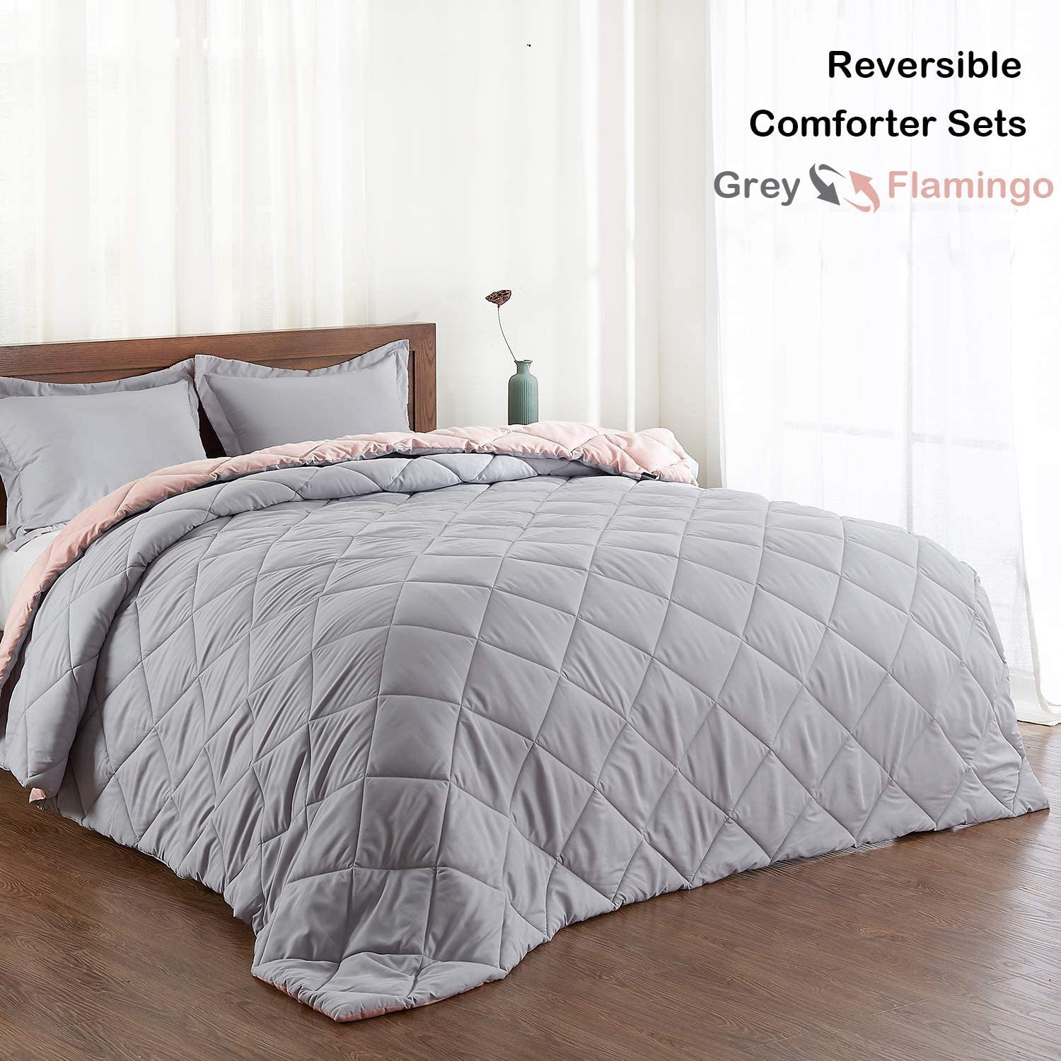 Down Alternative Reversible 3 pcs Comforter Set