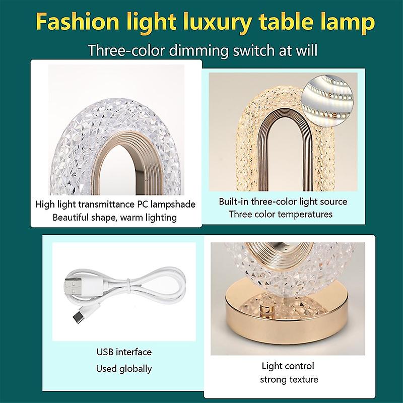 Small Crystal Table Light Modern Silver Table Lamp Romantic Diamond Table Lamp Christmas Decoration Light