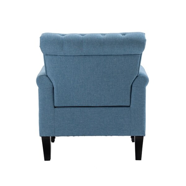 Linen Upholstered Tufted Back Accent Chair