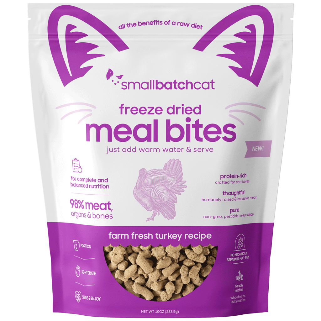 Small Batch Freeze-Dried Meal Bites Turkey Cat Food - 10 oz