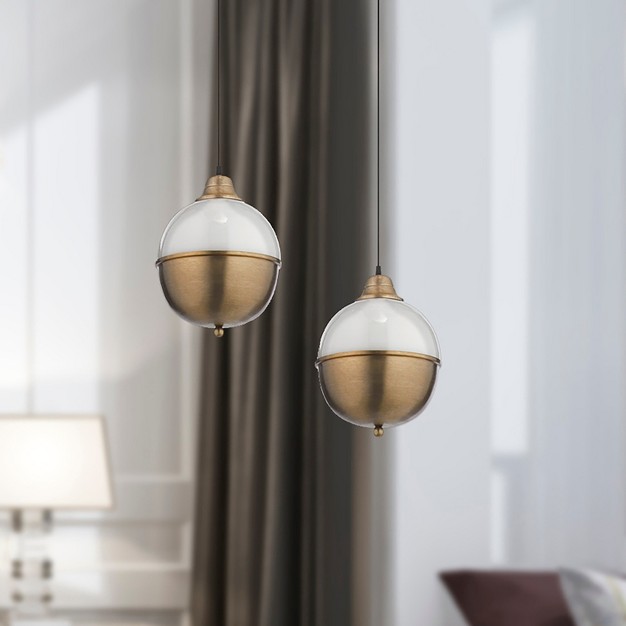 Absalom Brushed Brass And White Egg Shaped Pendant Lamp River Of Goods