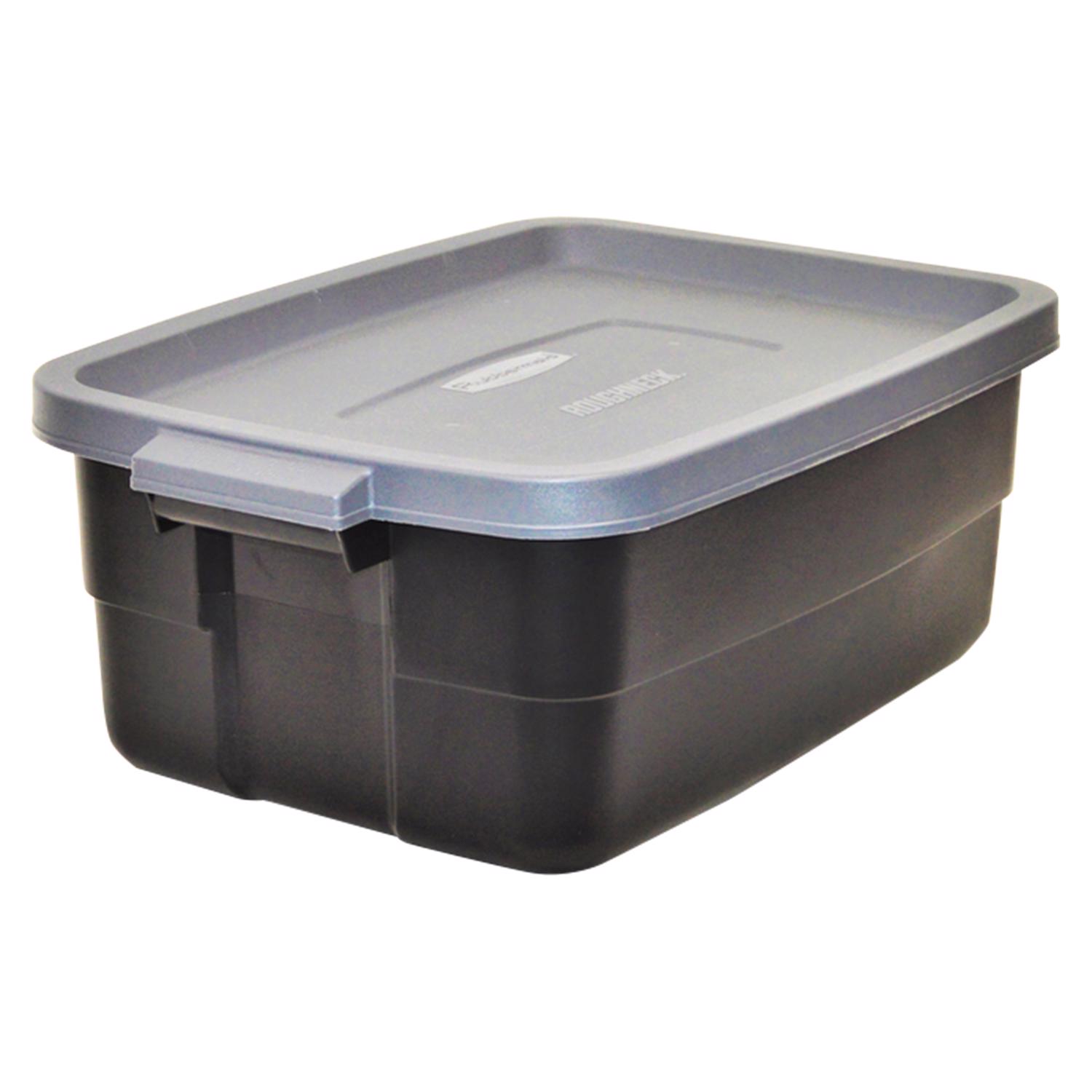 Rubbermaid Roughneck 10 gal Black/Gray Storage Tote 8.9 in. H X 15.9 in. W X 23.9 in. D Stackable