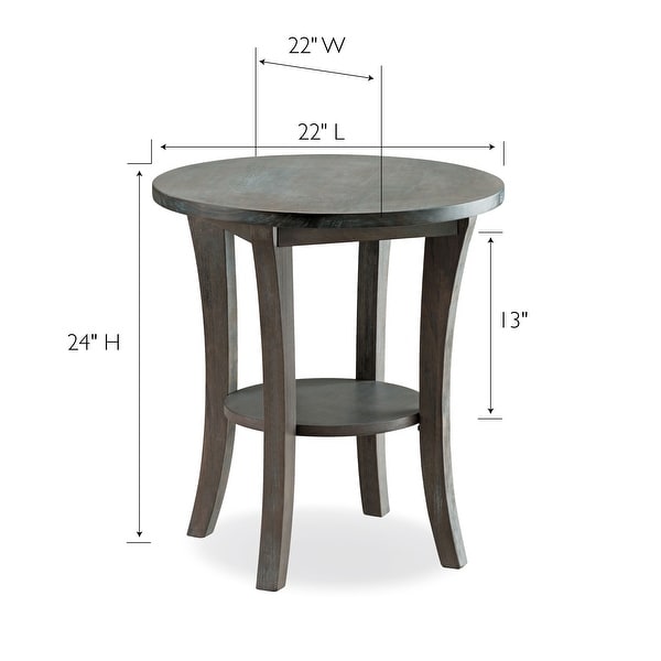 Leick Home Round Side Table with Shelf