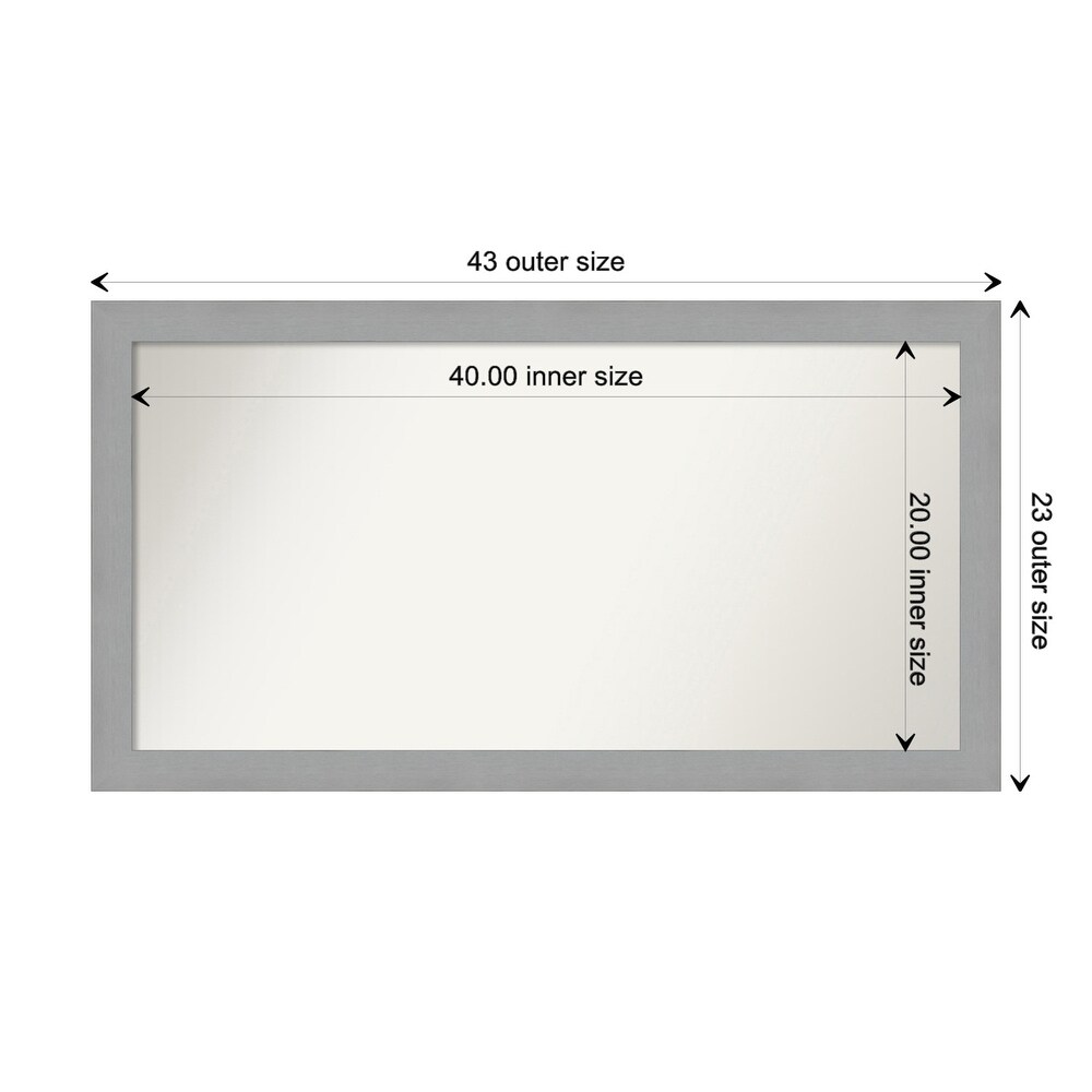 Choose Your Custom Size  23 in short side  Brushed Nickel Framed Bathroom Vanity Wall Mirror