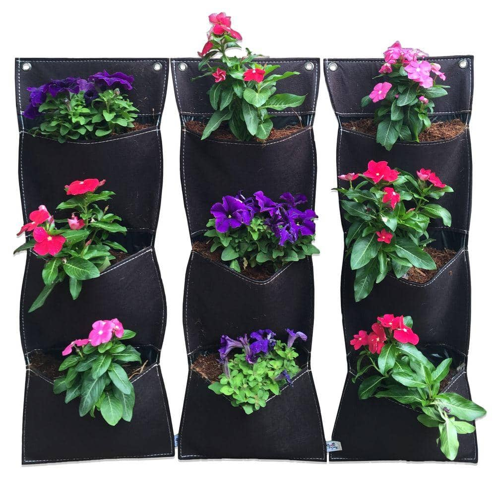 Viagrow 3 Plant Site 10 in. x 27 in. Fabric Vertical Wall Garden (3-Pack) V73113-3