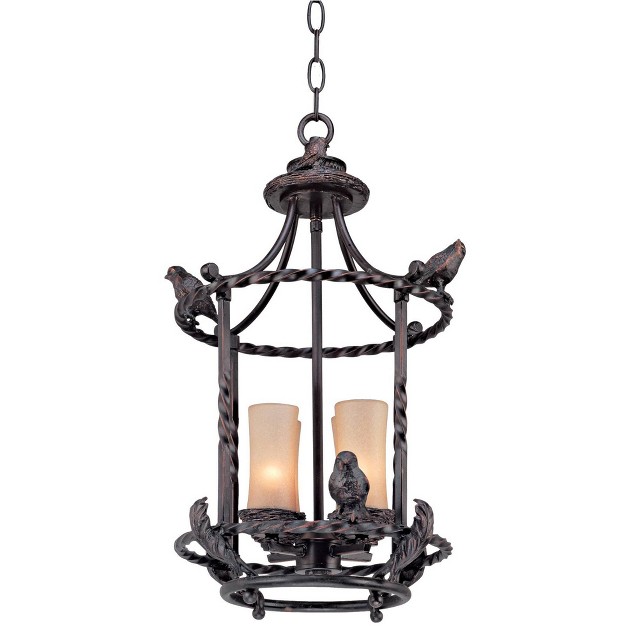 Wide Rustic Scavo Glass 4 light Fixture Dining Room House Foyer Kitchen