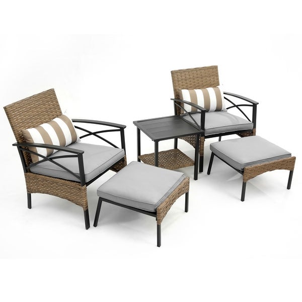 Wicker Rattan Sofa Set Garden Chair - Overstock - 37388200