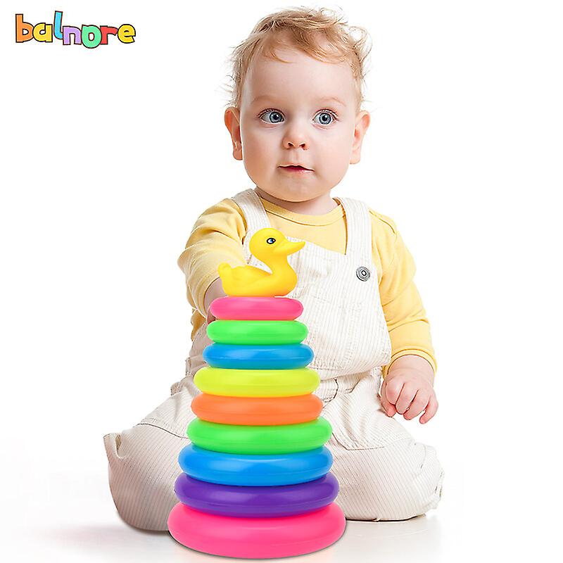 Rainbow Ring Tower Toys For Children Puzzle Stacking  Toys