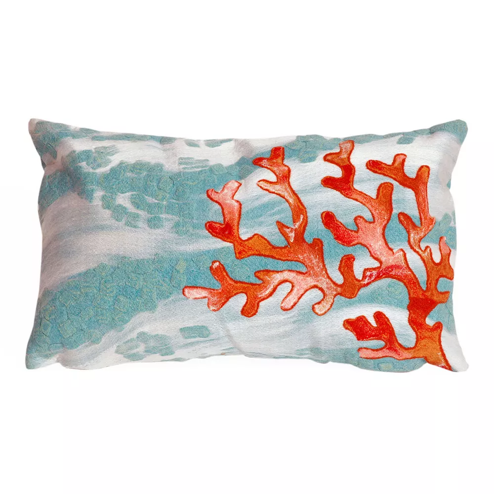 Trans Ocean Imports Liora Manne Coral Wave Indoor Outdoor Throw Pillow