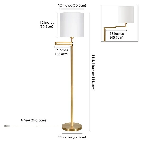 Moby Swing Arm Floor Lamp with Drum Shade