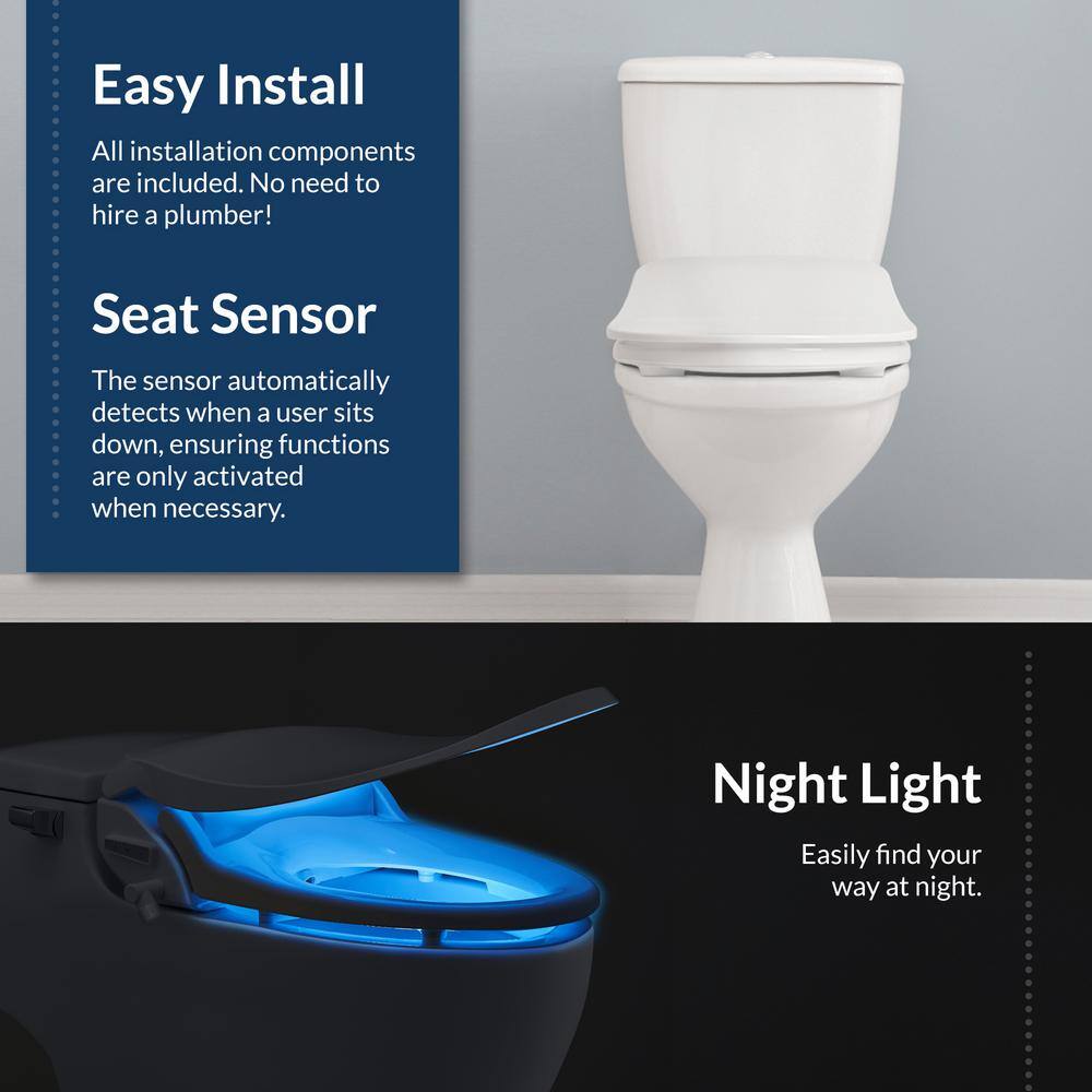 BIO BIDET Slim Three Electric Bidet Seat for Round Toilets in. White with Wireless Remote SLIM3R 000