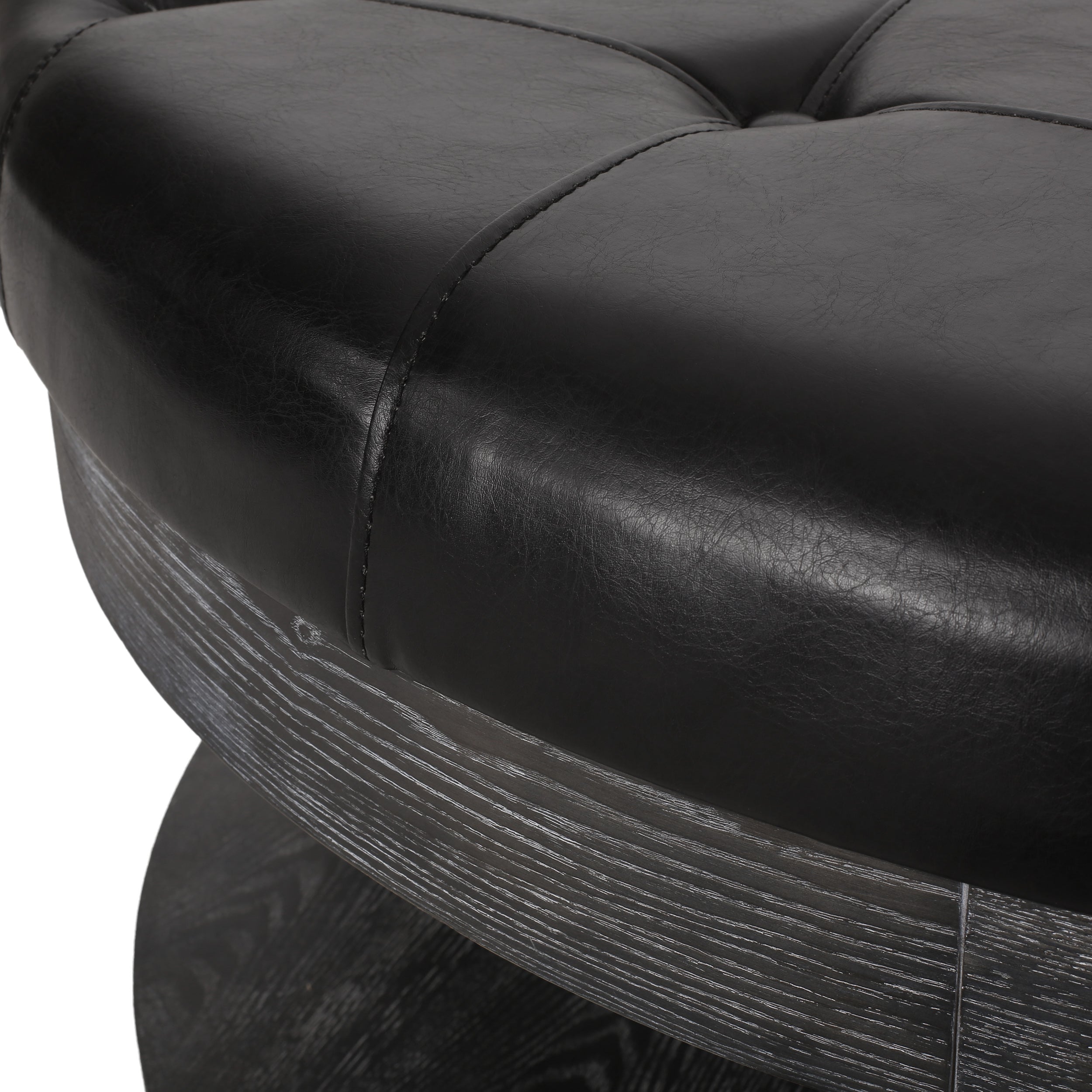 Andrue Contemporary Upholstered Round Ottoman