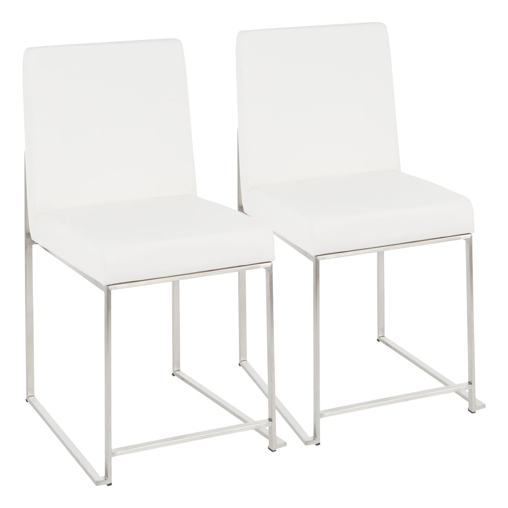 Silver Orchid Forrest High Back Stainless Steel Dining Chair   Set of 2   N/A