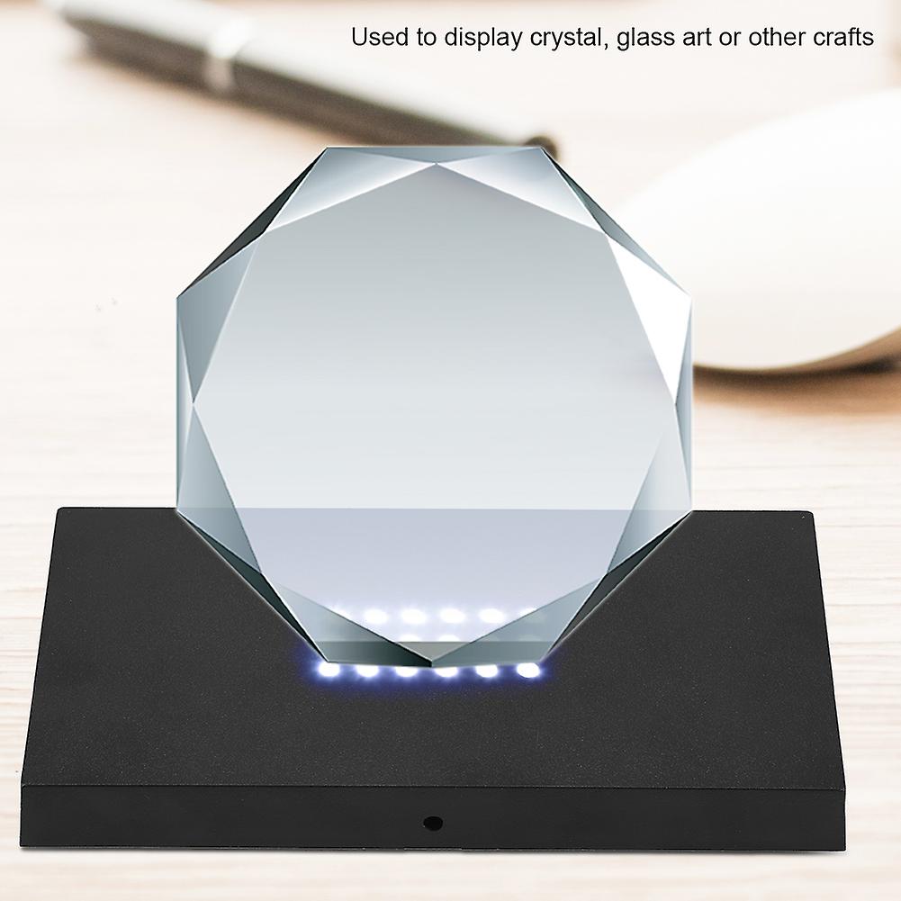 LED Light Lamp Display Stand Crystal Glass Art Base Holder US Plug 100-240V (White Light L)