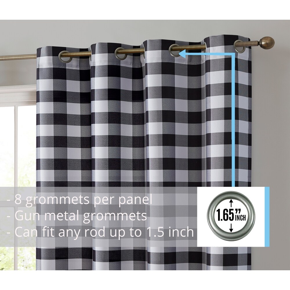 Home   Linens Bogota Buffalo Textured Light Filtering Grommet Lightweight Window Curtains Bedroom   Living Room  2 Panels