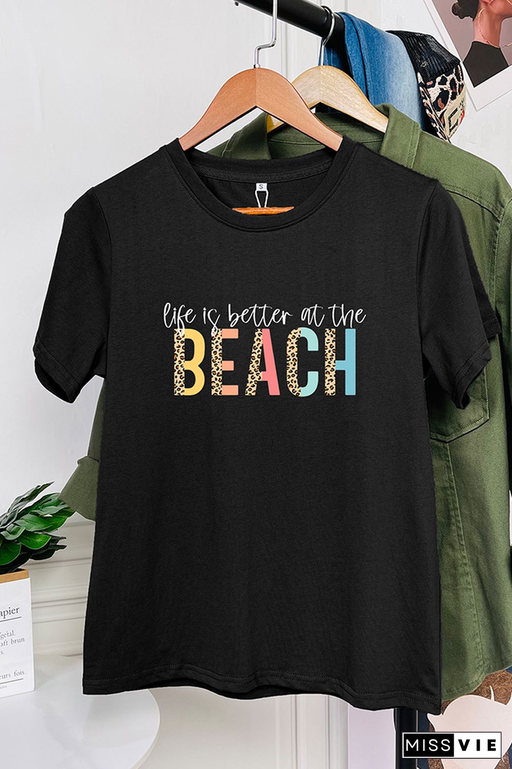 Life is better at the beach Sleeve Graphic Tee Wholesale