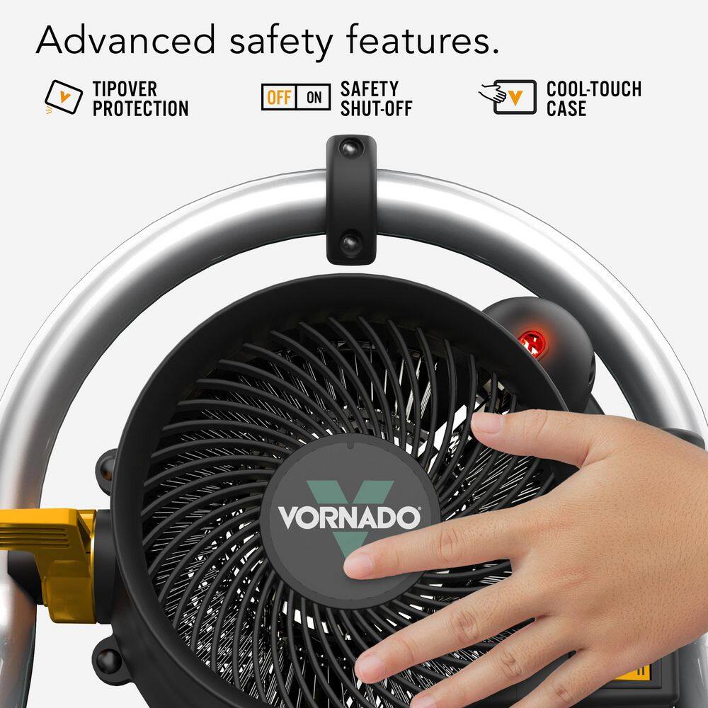 Vornado Velocity 1500-Watt HD Heater Fan 5118 BTU Forced Air Electric Portable Heater Furnace Advanced Safety Head Tilt EH1-0181-17