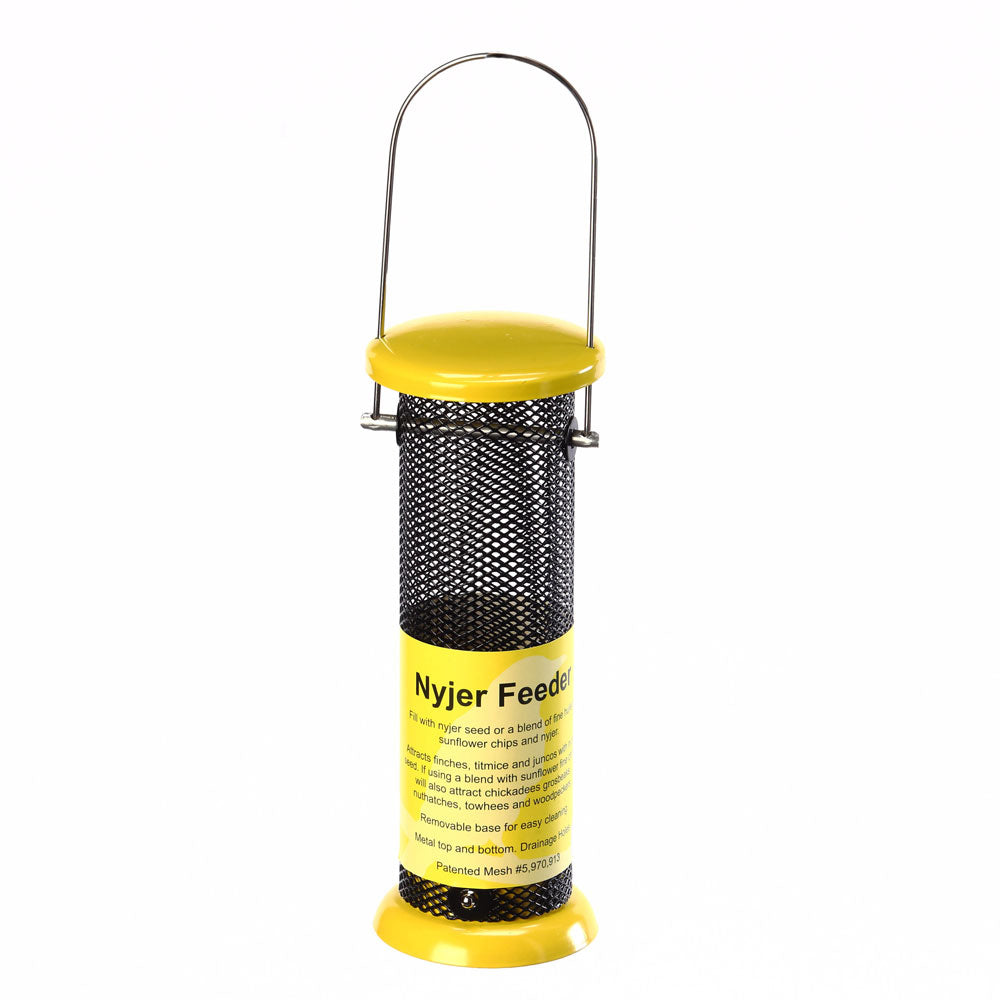 Birds Choice LCNYJER Starter Nyjer Feeder， Magnet Mesh Tube Feeder w/ Removable Bottom， 2 Cup， Yellow