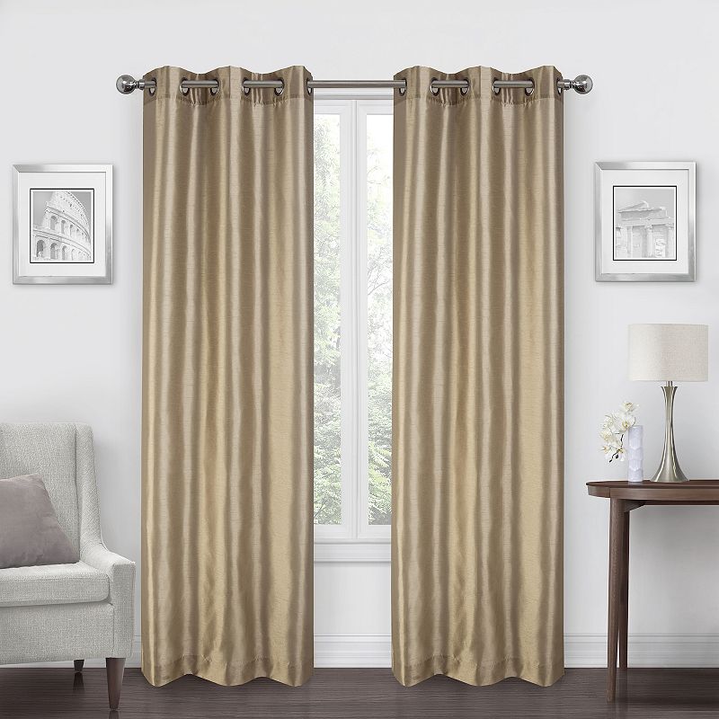 Regal Home 2 Decorative Faux Silk Window Curtain Panels