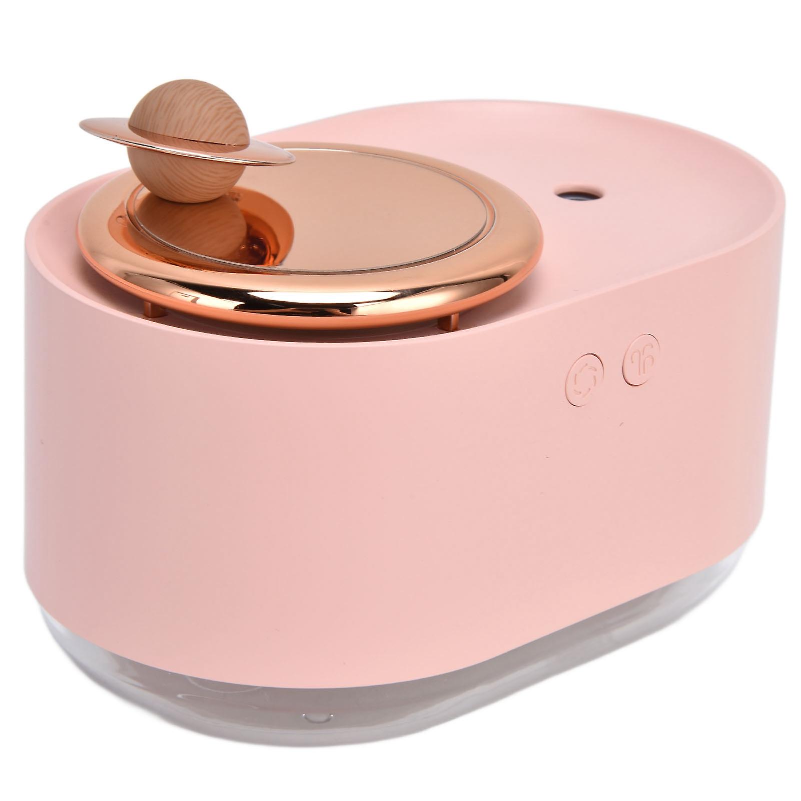 2 in 1 Rotating Planet Humidifier USB Charging Cordless Mute Spray Humidification for Home 1200MAHPink