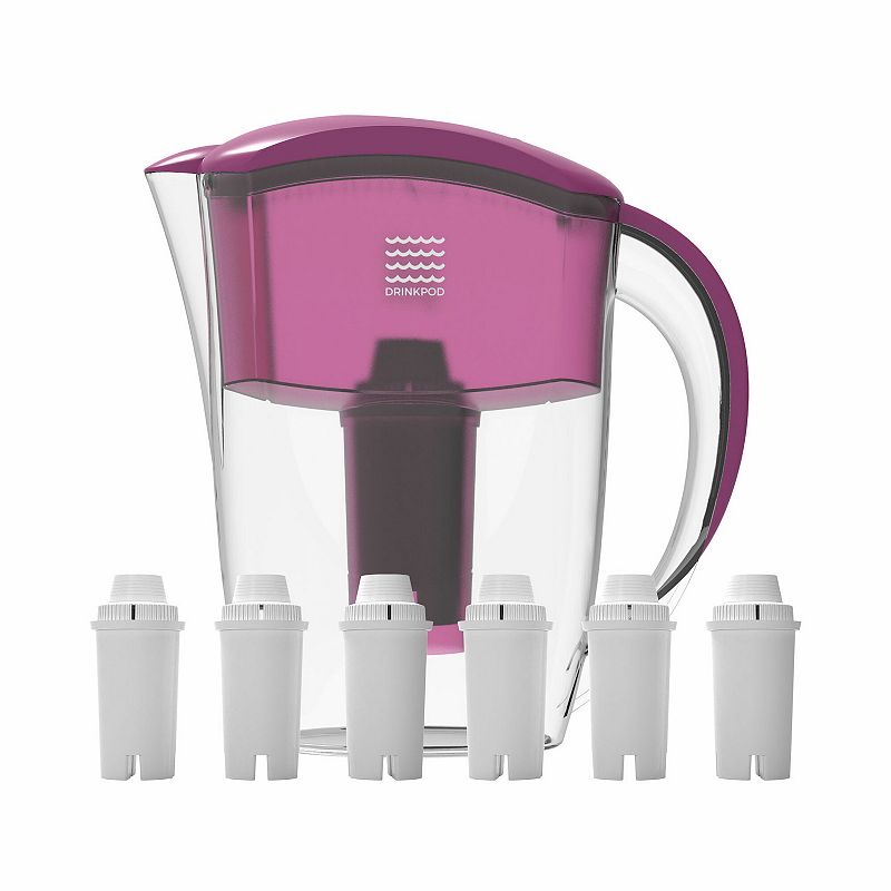 Drinkpod  Alkaline Water Pitcher 2.5L Capacity Includes 6 X Alkaline Filters