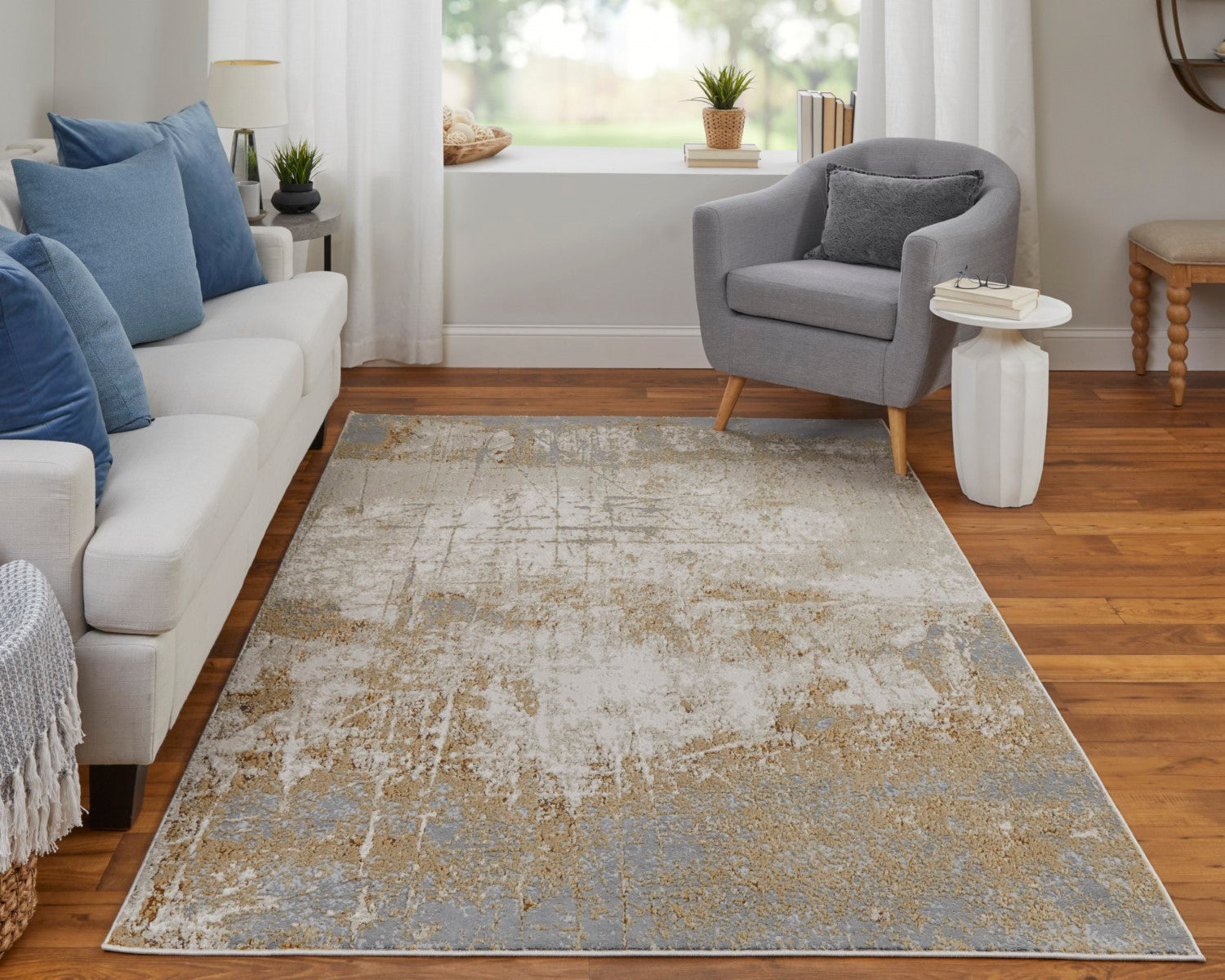 Tripoli Abstract Ivory/Brown/Gray Rug