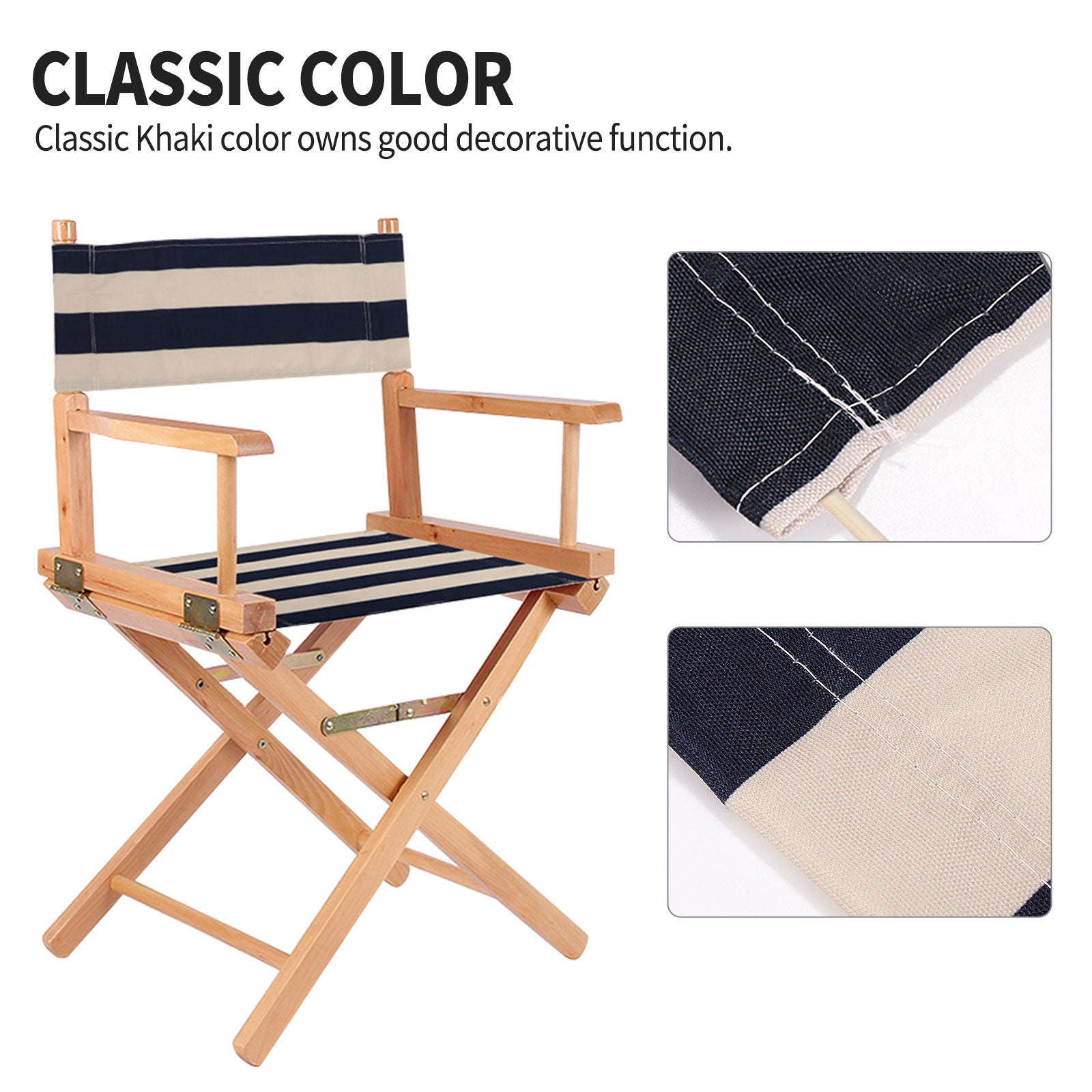 Reusable Director Chair Cover Kit for Directors Chairs， Movie Chair Replacement Canvas Seat and Back Canvas Cloth Cover， 1 Set