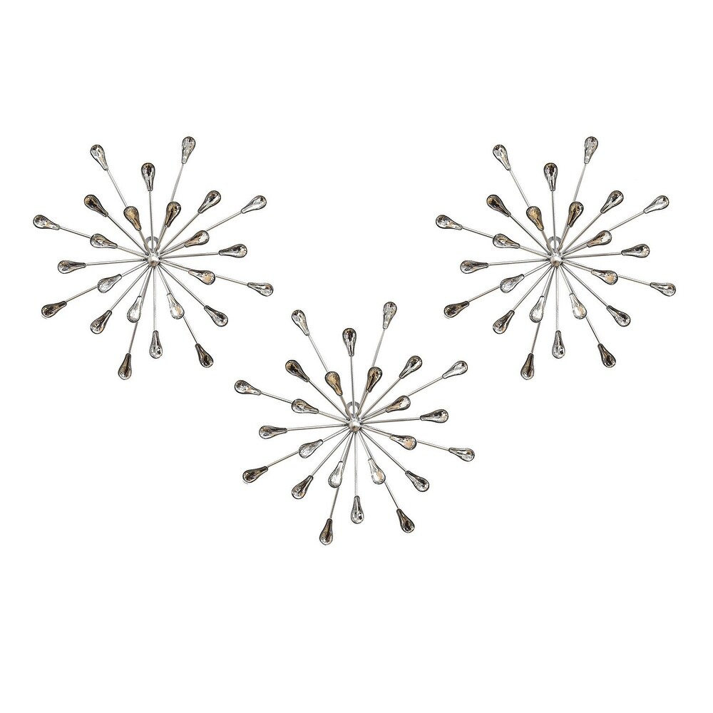 Acrylic Burst Silver Metal Wall Decor   10\