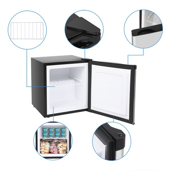 ZOKOP 60Hz 1.1CU.FT Stainless Steel Upright Freezer Single Door Black - - 32013950