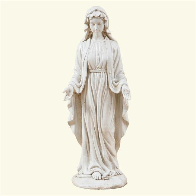 LuxenHome 30.5  in. MgO Virgin Mary Garden Statue  Ivory