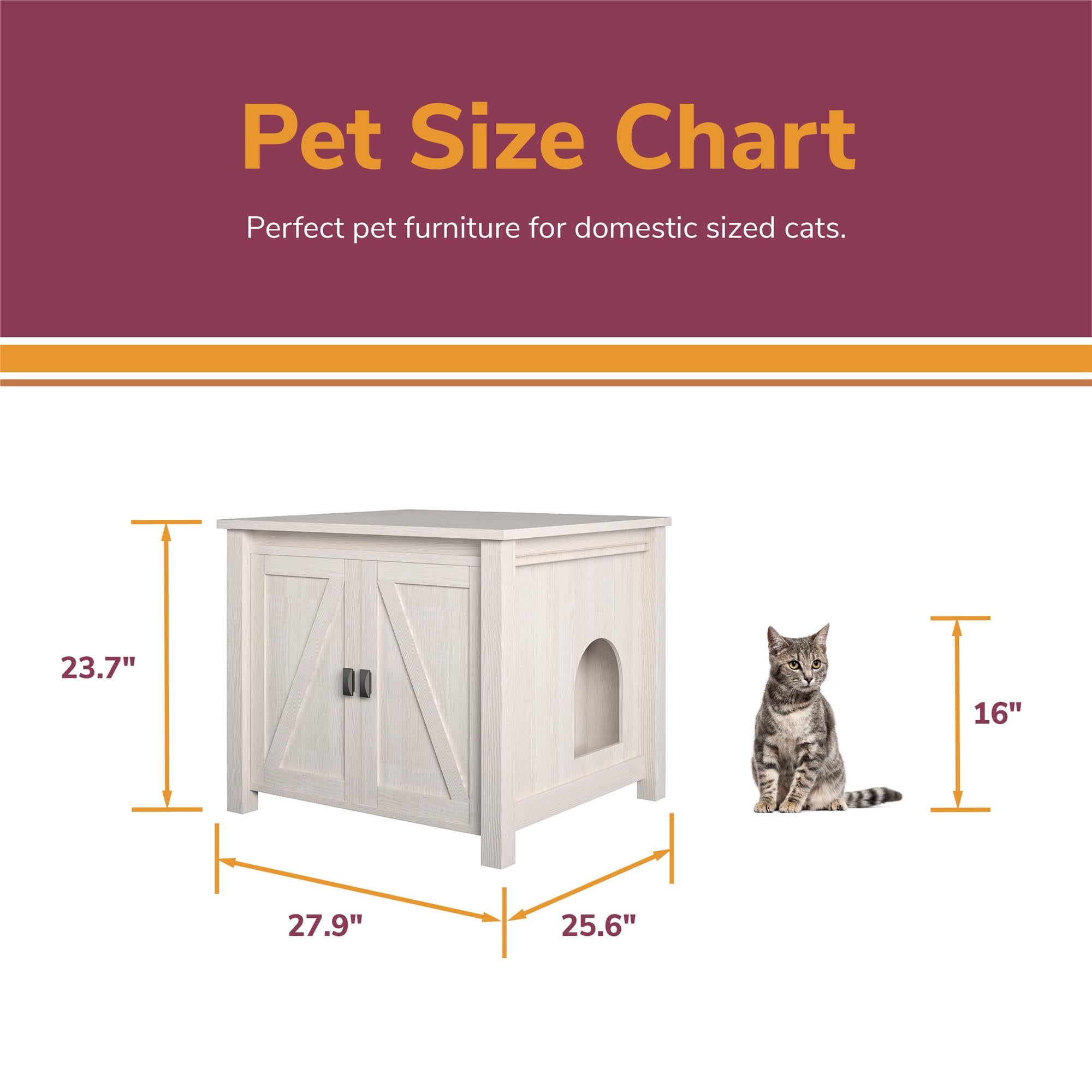 Ollie and Hutch Farmington Litter Box Enclosure， Rustic