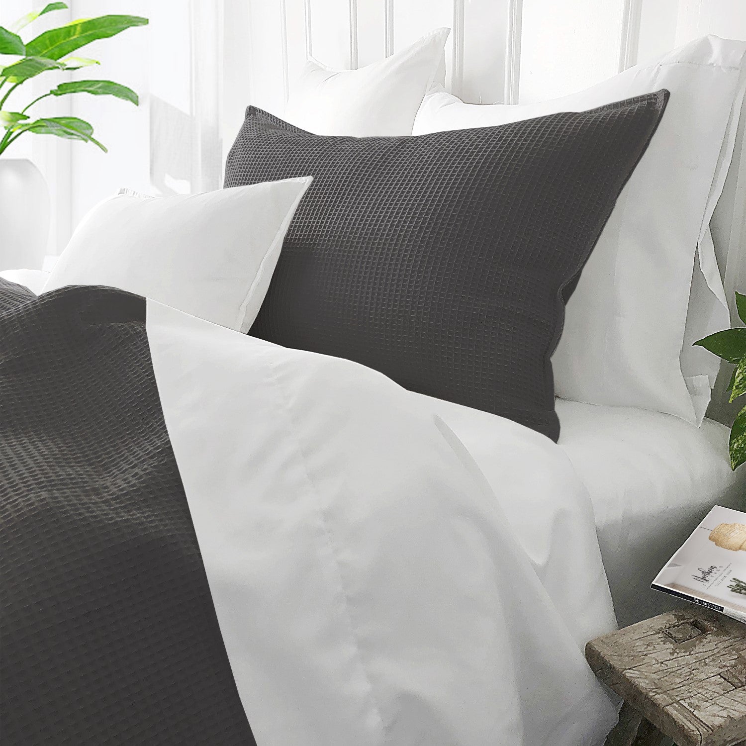 Classic Waffle Gray Bedding