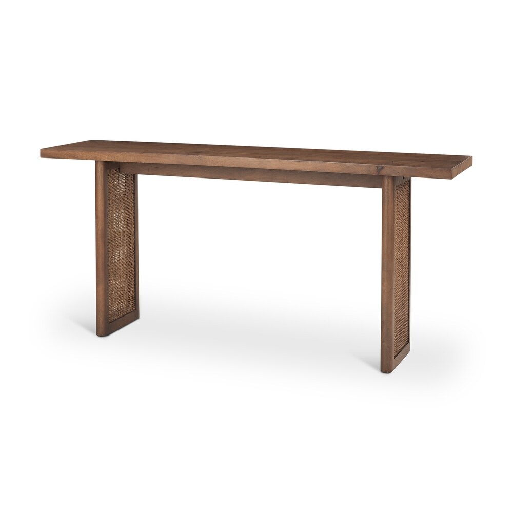 Grier Solid Wood With Cane Accents Console Table