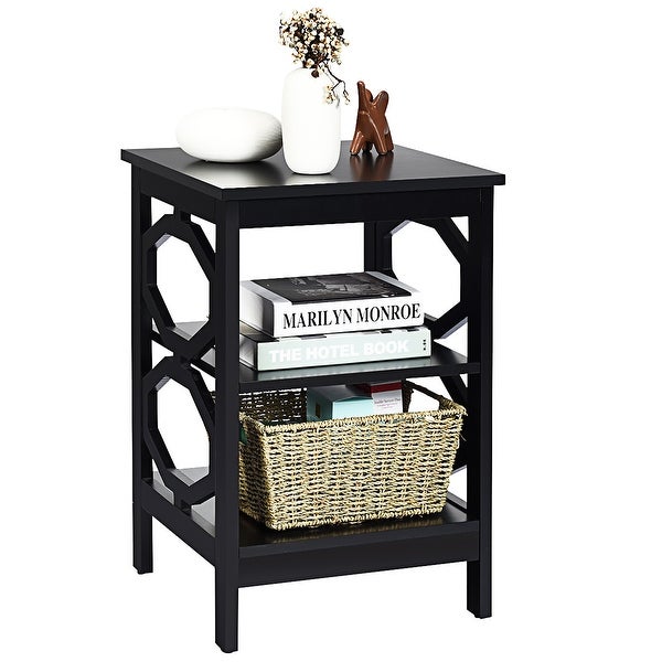 Costway 3-tier Nightstand Sofa Side End Accent Table Storage Display - - 36902713