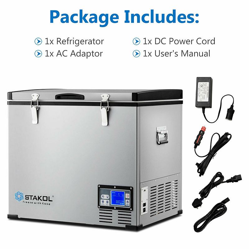 63-Quart Portable Compressor Camping Electric Car Cooler