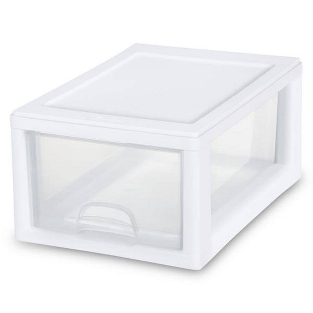 Sterilite Small Box 6 qt. Modular Stacking Storage Drawer Container Closet (6-Pack) 6 x 20518006