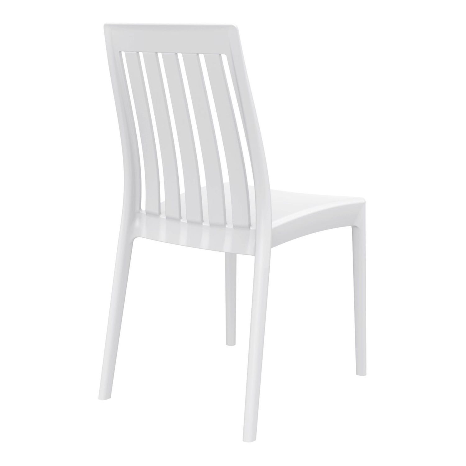 35 White High Back Stackable Outdoor Patio Dining Chair