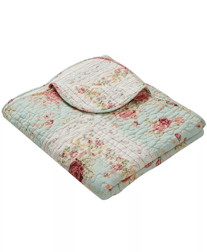 Greenland Home Fashions Antique Rose 100% Cotton Reversible Throw， 50