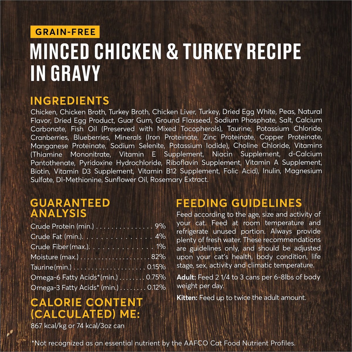 American Journey Minced Chicken and Turkey Recipe in Gravy Grain-Free Canned Cat Food