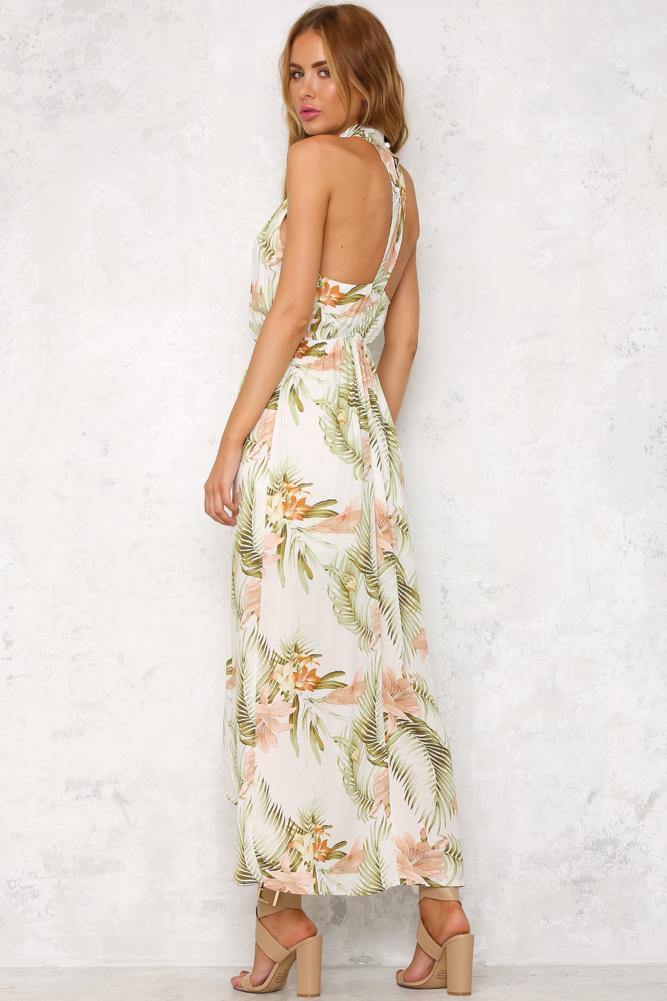 Hawaiian Sling Maxi Dress Green