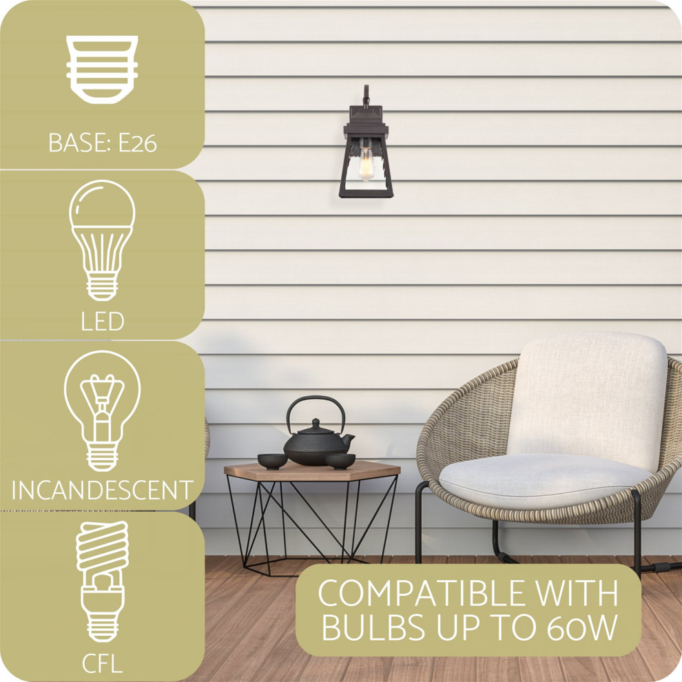 Kira Home Barton 16 quotFarmhouse Indoor Outdoor Weather Resistant Wall Sconce   Transitional   Outdoor Wall Lights And Sconces   by Kira Home  Houzz